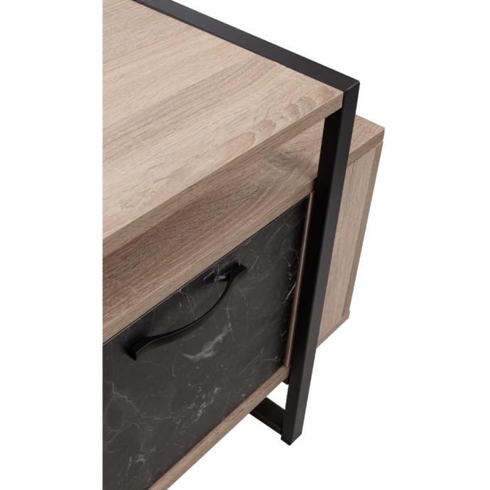 WAGON TV STAND SONOMA ΜΑΥΡΟ ΠΕΤΡΑ 150x40xH60cm