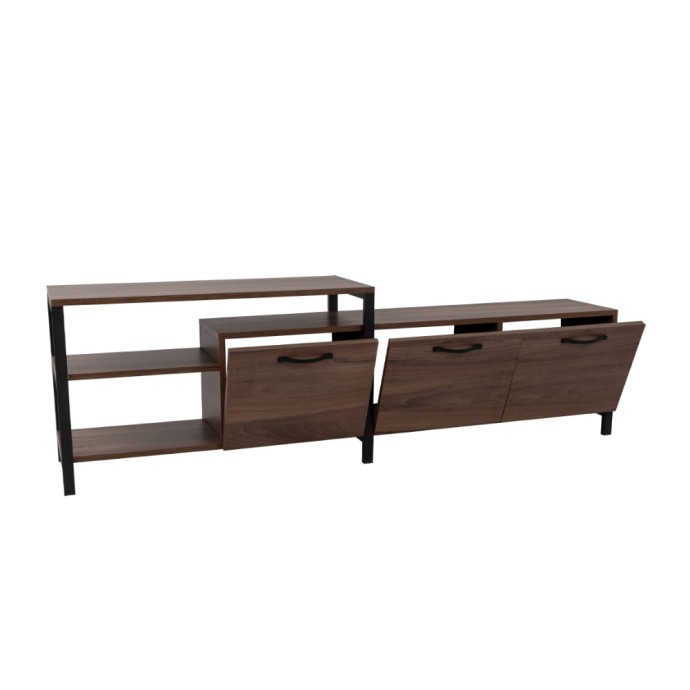 RAM TV STAND ΚΑΡΥΔΙ ΜΑΥΡΟ 180-44x35xH55-44cm