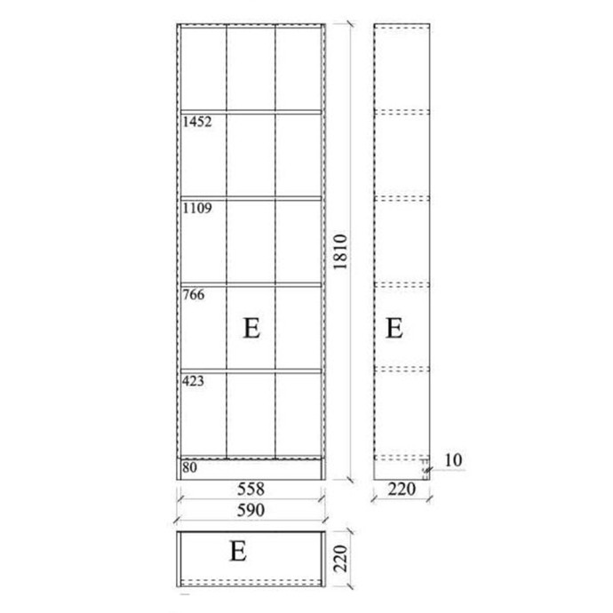 ADORNO 59 ΒΙΒΛΙΟΘΗΚΗ SONOMA 59x22xH183cm