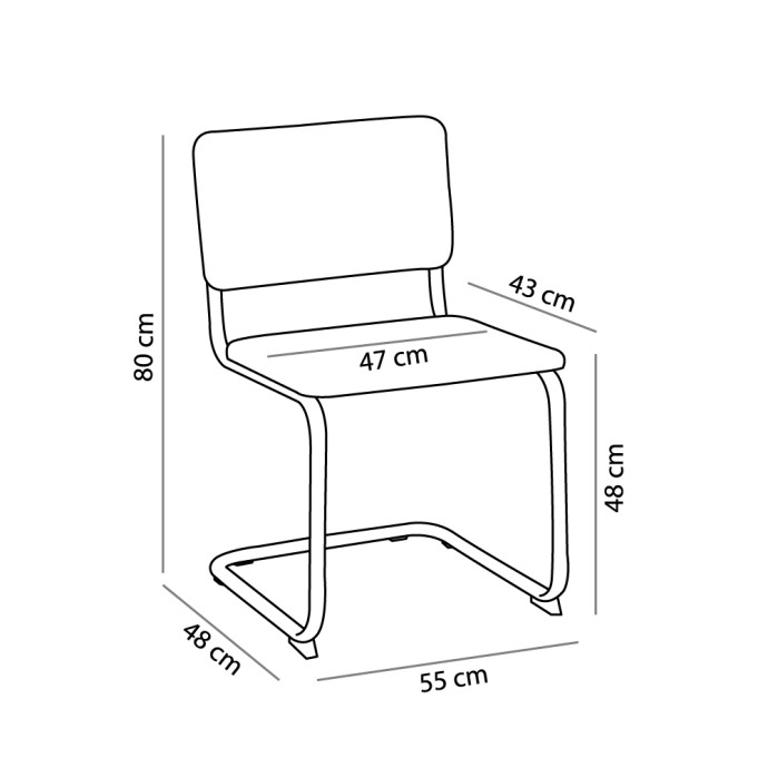 BROYER ΚΑΡΕΚΛΑ ΜΑΥΡΟ 55x48xH80cm