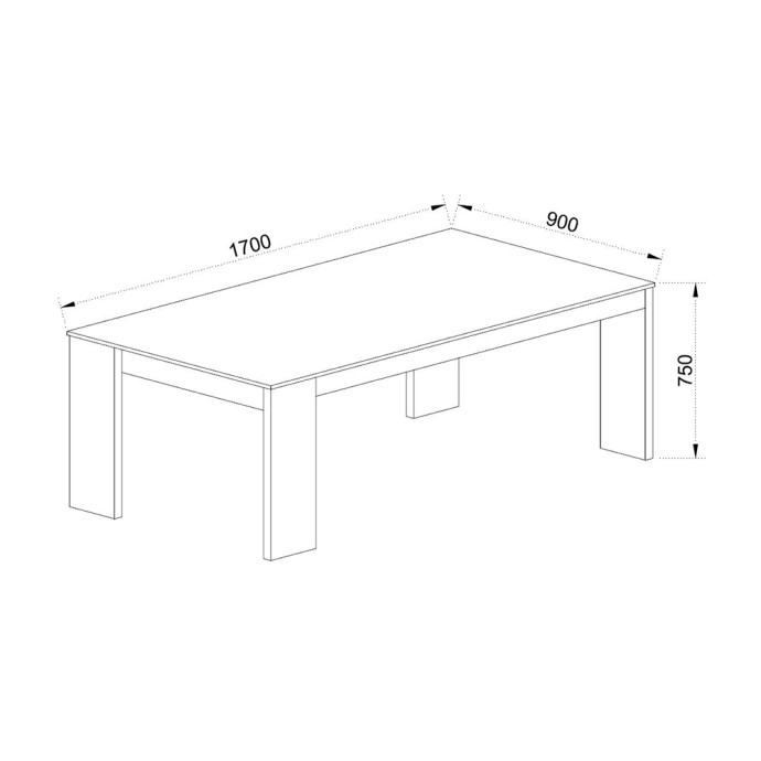 INTRO ΤΡΑΠΕΖΙ CEMENT ΣΚΟΥΡΟ SONOMA ΣΚΟΥΡΟ 170x90xH76cm