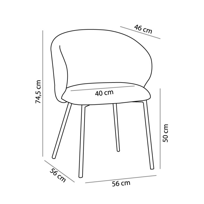 KIRA ΚΑΡΕΚΛΑ ΡΟΖ 56x56xH74,5cm