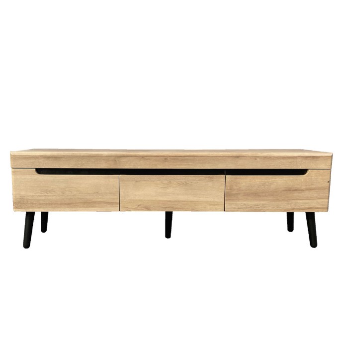 GRIF TV STAND ΦΥΣΙΚΟ ΜΑΥΡΟ 160x40xH50cm