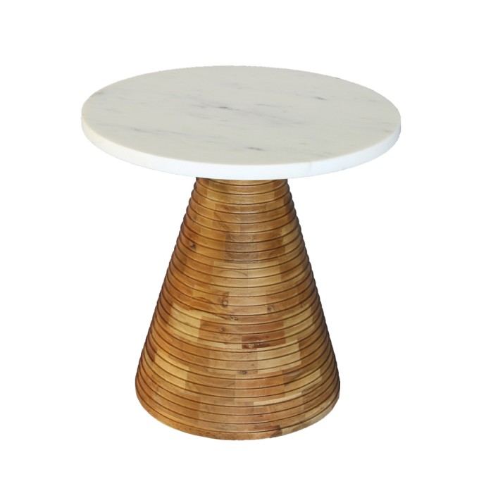 SAVOA SIDE TABLE ΛΕΥΚΟ ΦΥΣΙΚΟ 45x45xH45cm