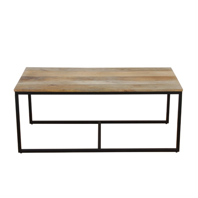 QUADRO COFFEE TABLE SET 3ΤΕΜ ΦΥΣΙΚΟ ΜΑΥΡΟ 110x60xH45cm