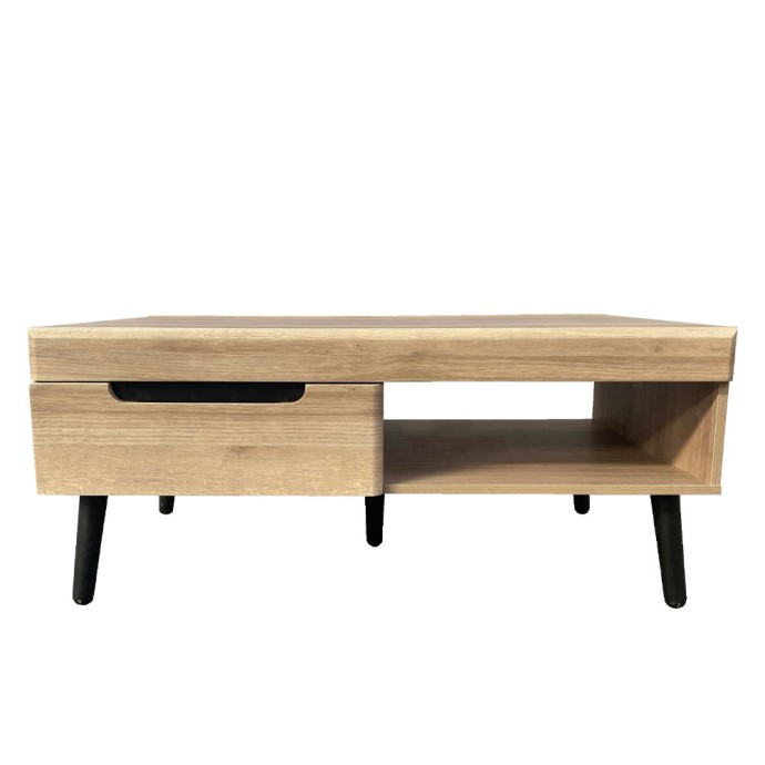 GRIF COFFEE TABLE ΦΥΣΙΚΟ ΜΑΥΡΟ ΜΑΥΡΟ 107x67xH46cm