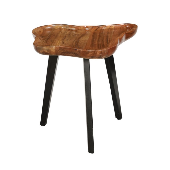 FLOW SIDE TABLE 60x56xH51cm ΦΥΣΙΚΟ ΜΑΥΡΟ 