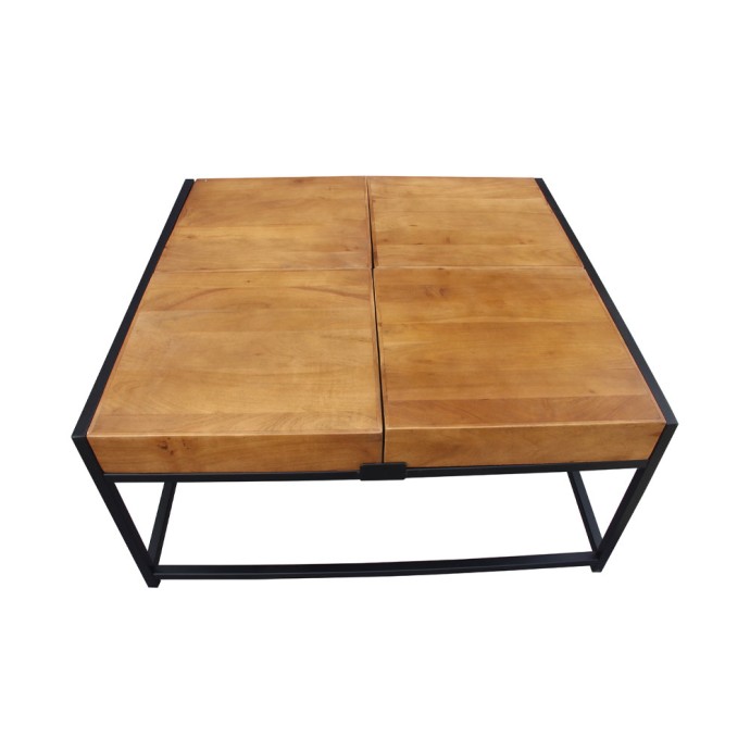 COMBO COFFEE TABLE 84x80xH42cm ΚΑΡΥΔΙ ΜΑΥΡΟ 