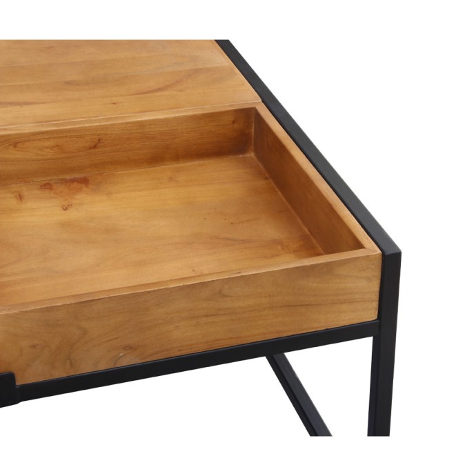 COMBO COFFEE TABLE 84x80xH42cm ΚΑΡΥΔΙ ΜΑΥΡΟ 