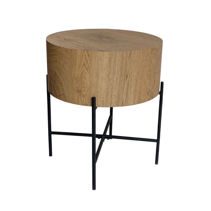 MADERA SIDE TABLE 45x45xH45cm ΦΥΣΙΚΟ ΜΑΥΡΟ 