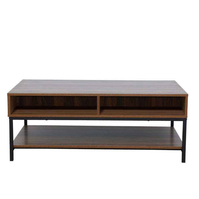 ZUMA COFFEE TABLE 2ΣΥΡΤΑΡΙΑ 3ΡΑΦΙΑ ΚΑΡΥΔΙ ΜΑΥΡΟ 111,5x60xH44cm