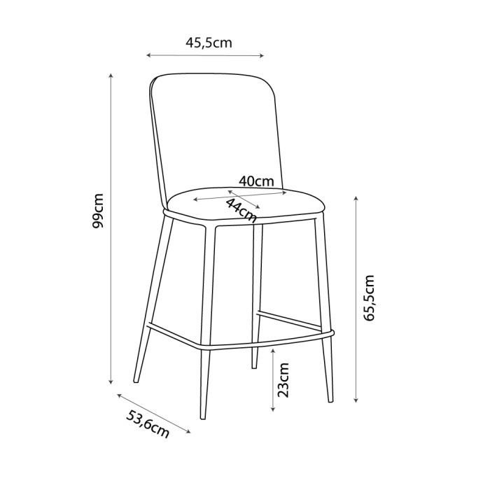 COUTURE ΣΚΑΜΠΟ BAR ΛΑΔΙ 45,5x53,58xH99cm