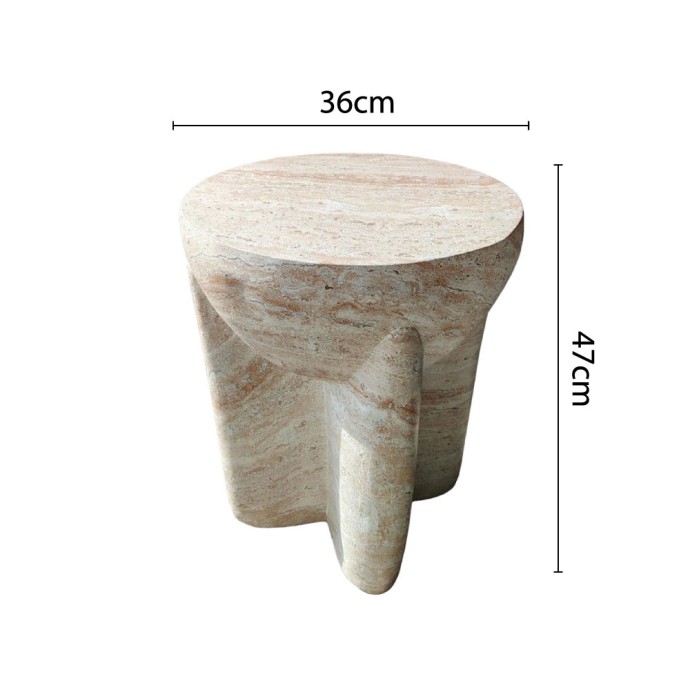 LITHOS HANDLE SIDE TABLE BEIGE 36x36x47