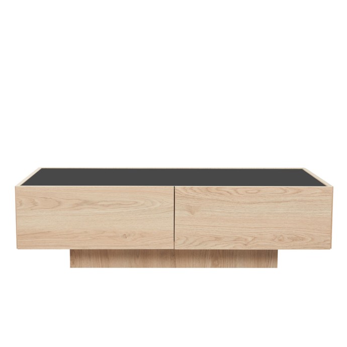 CUBIUS COFFEE TABLE 118x59x33 ΦΥΣΙΚΟ ΦΙΜΕ ΜΑΥΡΟ 