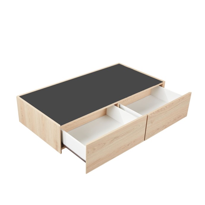 CUBIUS COFFEE TABLE 118x59x33 ΦΥΣΙΚΟ ΦΙΜΕ ΜΑΥΡΟ 