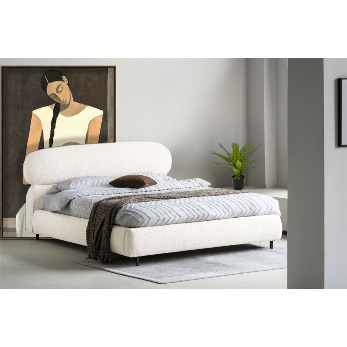 SERENITE ΚΡΕΒΑΤΙ (ΓΙΑ ΣΤΡΩΜΑ 160x200cm) BEIGE 234x178x106cm
