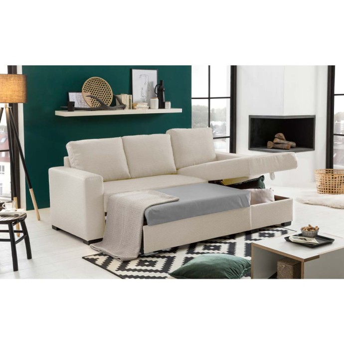 ALDO CRISTIANO ΓΩΝΙΑΚΟΣ ΚΑΝΑΠΕΣ ΚΡΕΒΑΤΙ 220x150x88 ΑΝΑΣΤΡΕΨΙΜΟΣ OFF WHITE 