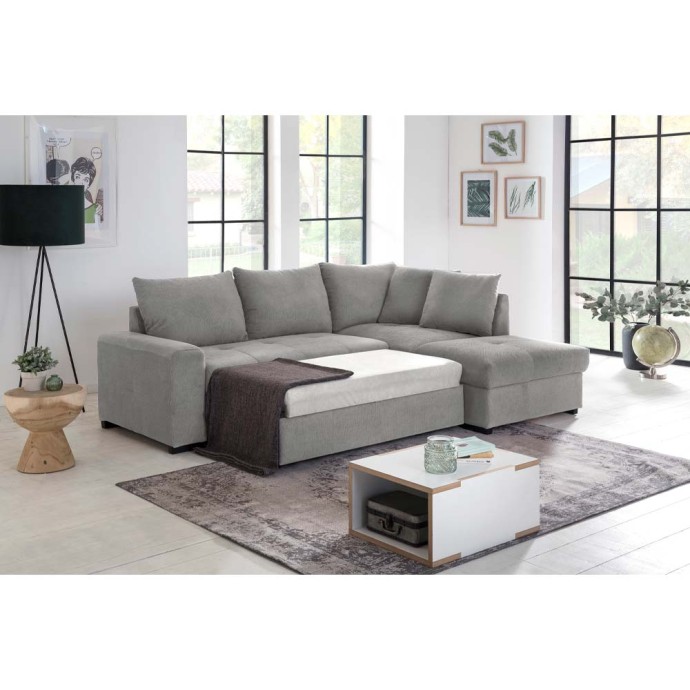 BILL ΓΩΝΙΑΚΟΣ ΚΑΝΑΠΕΣ ΚΡΕΒΑΤΙ 241x173x94 ΔΕΞΙΟΣ ΓΚΡΙ 