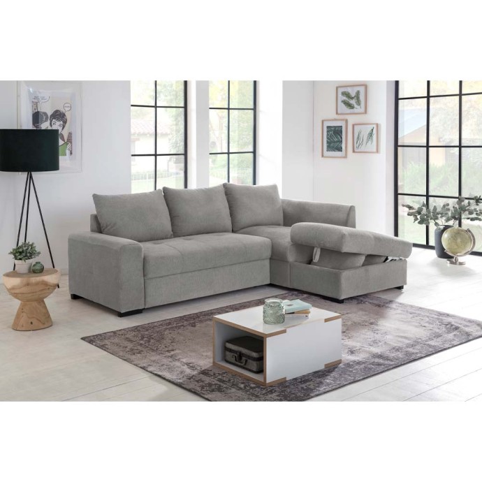 BILL ΓΩΝΙΑΚΟΣ ΚΑΝΑΠΕΣ ΚΡΕΒΑΤΙ 241x173x94 ΔΕΞΙΟΣ ΓΚΡΙ 