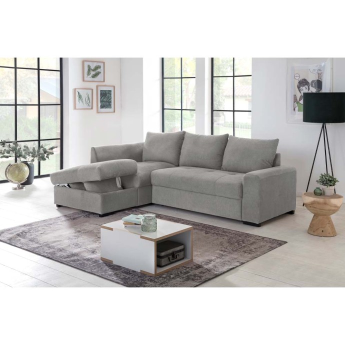 BILL ΓΩΝΙΑΚΟΣ ΚΑΝΑΠΕΣ ΚΡΕΒΑΤΙ 241x173x94 ΑΡΙΣΤΕΡΗ ΓΚΡΙ 