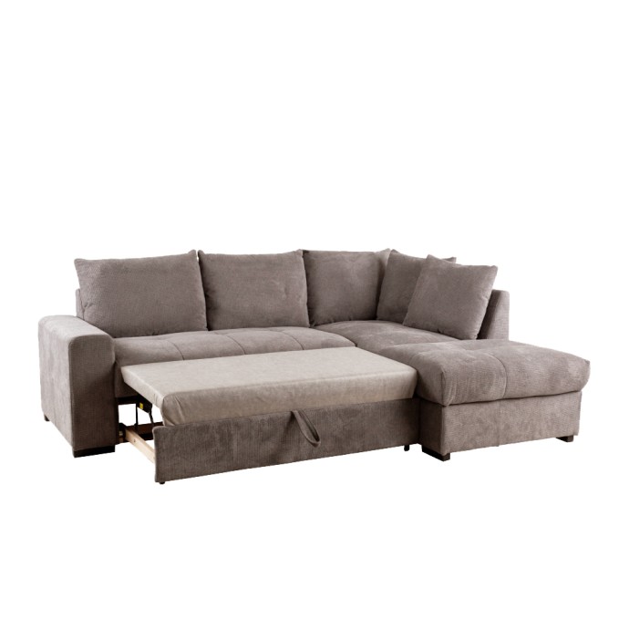 BILL ΓΩΝΙΑΚΟΣ ΚΑΝΑΠΕΣ ΚΡΕΒΑΤΙ 241x173x94 ΔΕΞΙΟΣ TAUPE 