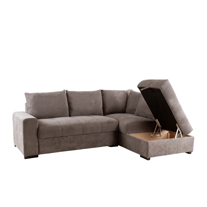 BILL ΓΩΝΙΑΚΟΣ ΚΑΝΑΠΕΣ ΚΡΕΒΑΤΙ 241x173x94 ΔΕΞΙΟΣ TAUPE 