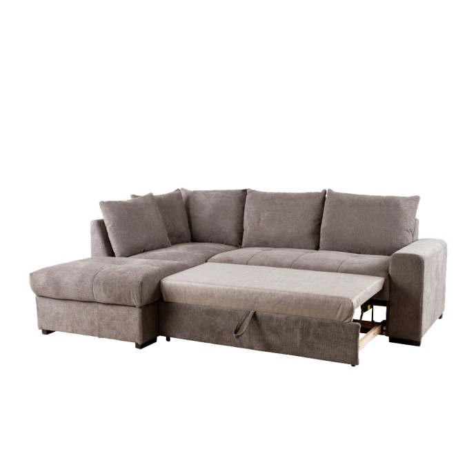BILL ΓΩΝΙΑΚΟΣ ΚΑΝΑΠΕΣ ΚΡΕΒΑΤΙ 241x173x94 ΑΡΙΣΤΕΡΟΣ TAUPE 