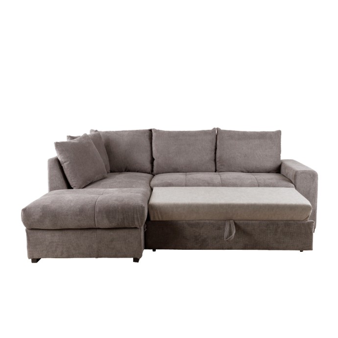 BILL ΓΩΝΙΑΚΟΣ ΚΑΝΑΠΕΣ ΚΡΕΒΑΤΙ 241x173x94 ΑΡΙΣΤΕΡΟΣ TAUPE 