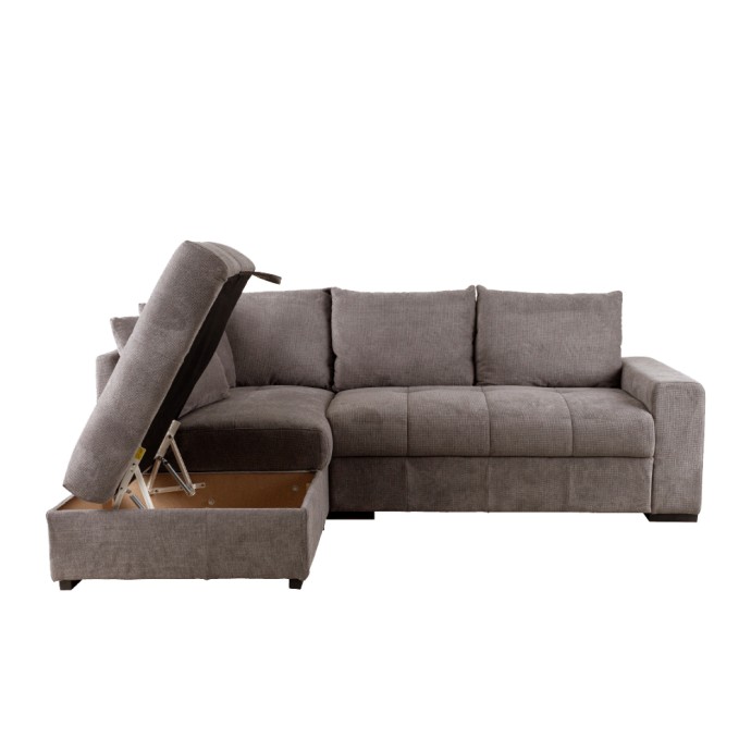 BILL ΓΩΝΙΑΚΟΣ ΚΑΝΑΠΕΣ ΚΡΕΒΑΤΙ 241x173x94 ΑΡΙΣΤΕΡΟΣ TAUPE 