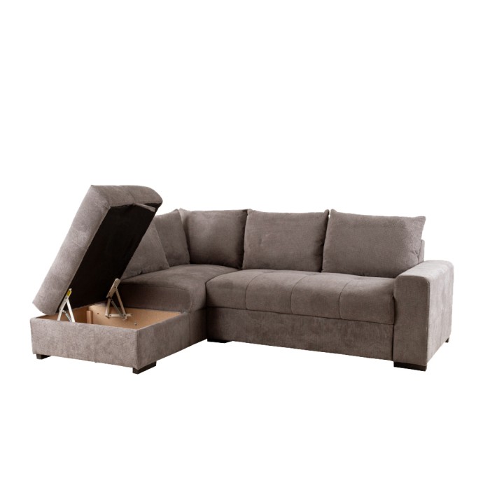 BILL ΓΩΝΙΑΚΟΣ ΚΑΝΑΠΕΣ ΚΡΕΒΑΤΙ 241x173x94 ΑΡΙΣΤΕΡΟΣ TAUPE 