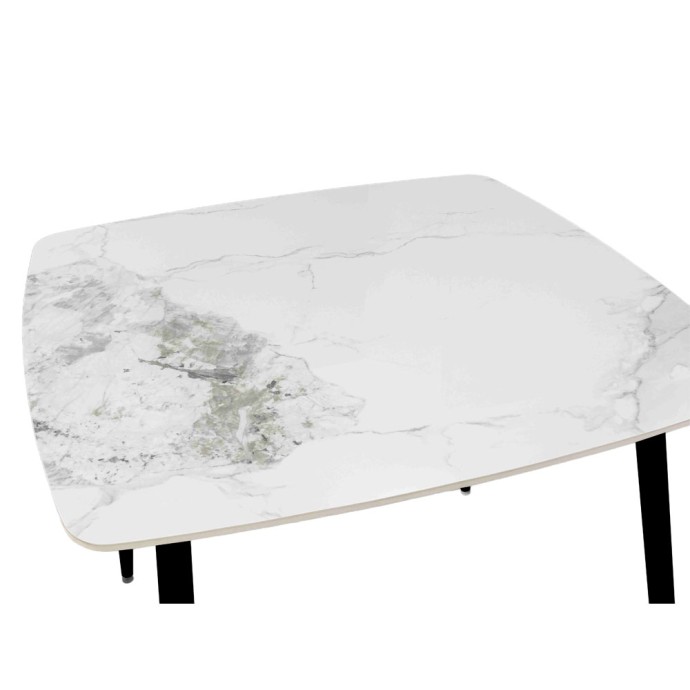 QUADRO ΤΡΑΠΕΖΙ ΛΕΥΚΟ ΜΕ ΟΨΗ ΜΑΡΜΑΡΟΥ 90x90x77cm