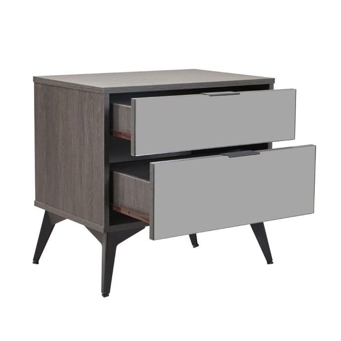 SPECCHIO ΚΟΜΟΔΙΝΟ 2ΣΥΡΤΑΡΙΑ 58x39x55 ΜΑΥΡΟ OAK ΚΑΘΡΕΠΤΗΣ 