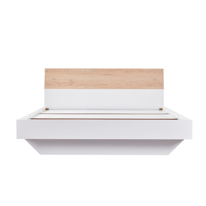 LUCIDO ΚΡΕΒΑΤΙ 162x202x88 ΛΕΥΚΟ OAK ΦΥΣΙΚΟ 