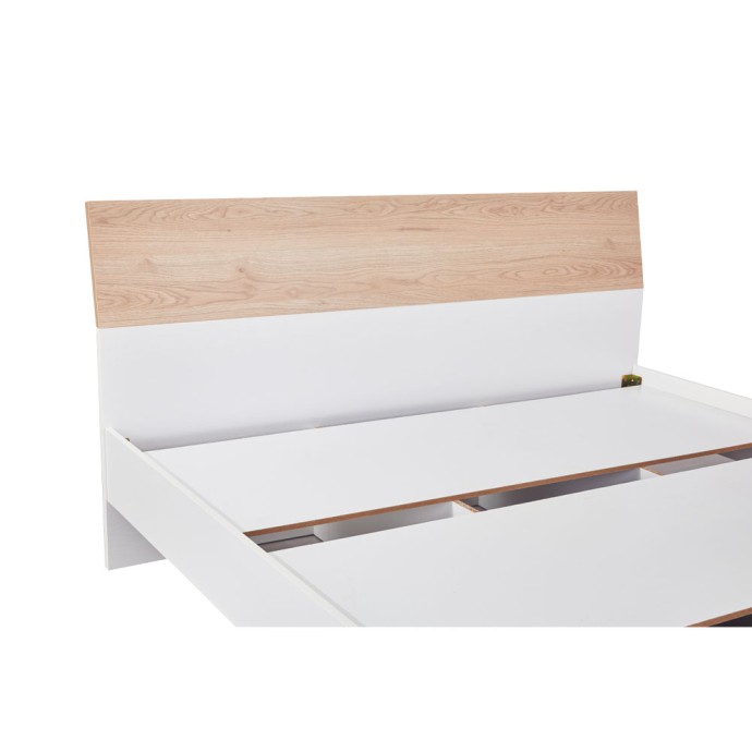 LUCIDO ΚΡΕΒΑΤΙ 162x202x88 ΛΕΥΚΟ OAK ΦΥΣΙΚΟ 