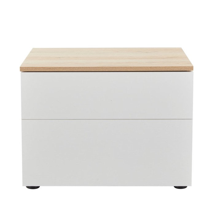 LUCIDO ΚΟΜΟΔΙΝΟ 2ΣΥΡΤΑΡΙΑ 58x39x44.5 ΛΕΥΚΟ OAK ΦΥΣΙΚΟ 