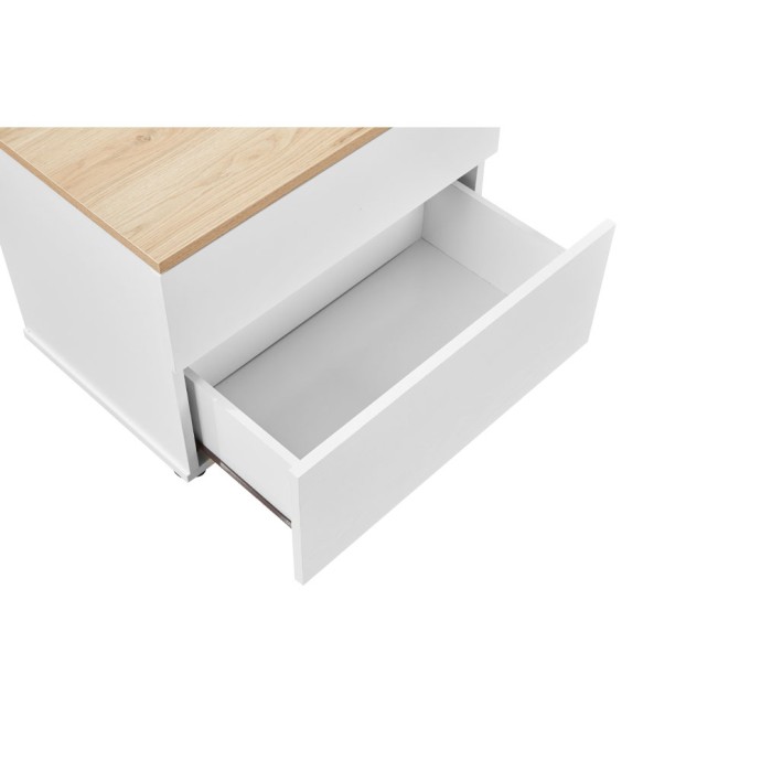 LUCIDO ΚΟΜΟΔΙΝΟ 2ΣΥΡΤΑΡΙΑ 58x39x44.5 ΛΕΥΚΟ OAK ΦΥΣΙΚΟ 