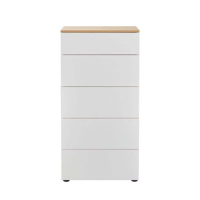 LUCIDO ΣΥΡΤΑΡΙΕΡΑ 5ΣΥΡΤΑΡΙΑ 58x39x116.5 ΛΕΥΚΟ OAK ΦΥΣΙΚΟ 