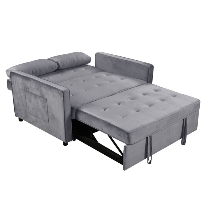 SOLUTION 2ΘΕΣΙΟΣ ΚΑΝΑΠΕΣ ΚΡΕΒΑΤΙ 133x94x87 ΎΦΑΣΜΑ ΓΚΡΙ 