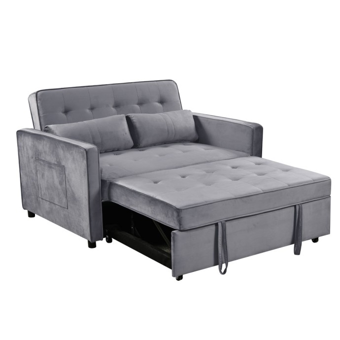 SOLUTION 2ΘΕΣΙΟΣ ΚΑΝΑΠΕΣ ΚΡΕΒΑΤΙ 133x94x87 ΎΦΑΣΜΑ ΓΚΡΙ 