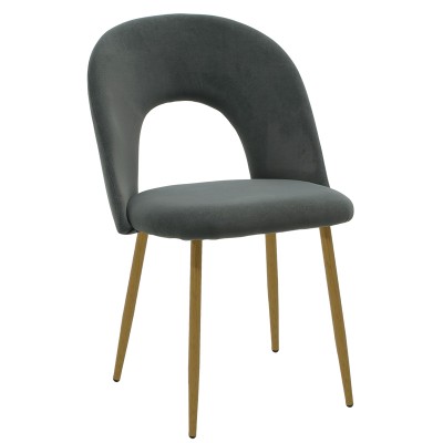 JONAH ΚΑΡΕΚΛΑ 55x57xY85cm ΎΦΑΣΜΑ ΒΕΛΟΥΔΟ ΑΝΘΡΑΚΙ& ΒΑΣΗ ΜΕΤΑΛΛΟ ΦΥΣΙΚΟ