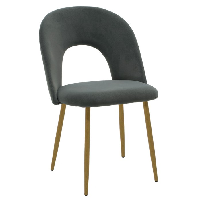 JONAH ΚΑΡΕΚΛΑ 55x57xY85cm ΎΦΑΣΜΑ ΒΕΛΟΥΔΟ ΑΝΘΡΑΚΙ& ΒΑΣΗ ΜΕΤΑΛΛΟ ΦΥΣΙΚΟ