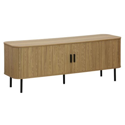 SCANDI ΕΠΙΠΛΟ ΤΗΛΕΟΡΑΣΗΣ 150x45x57.5cm MDF ΦΥΣΙΚΟ ΜΕ ΜΕΤΑΛΛΙΚΑ ΜΑΥΡΑ ΠΟΔΙΑ