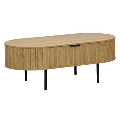 SCANDI ΤΡΑΠΕΖΙ ΣΑΛΟΝΙΟΥ 118x60x44cm MDF ΦΥΣΙΚΟ ΜΕ ΜΕΤΑΛΛΙΚΑ ΠΟΔΙΑ 