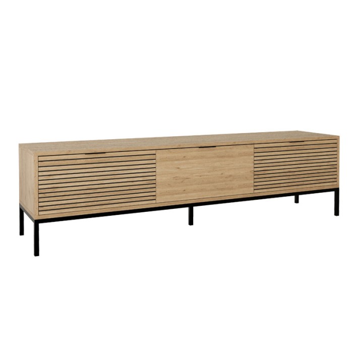 LEODRIF ΕΠΙΠΛΟ ΤΗΛΕΟΡΑΣΗΣ 180x40x55cm OAK-ΜΑΥΡΟ