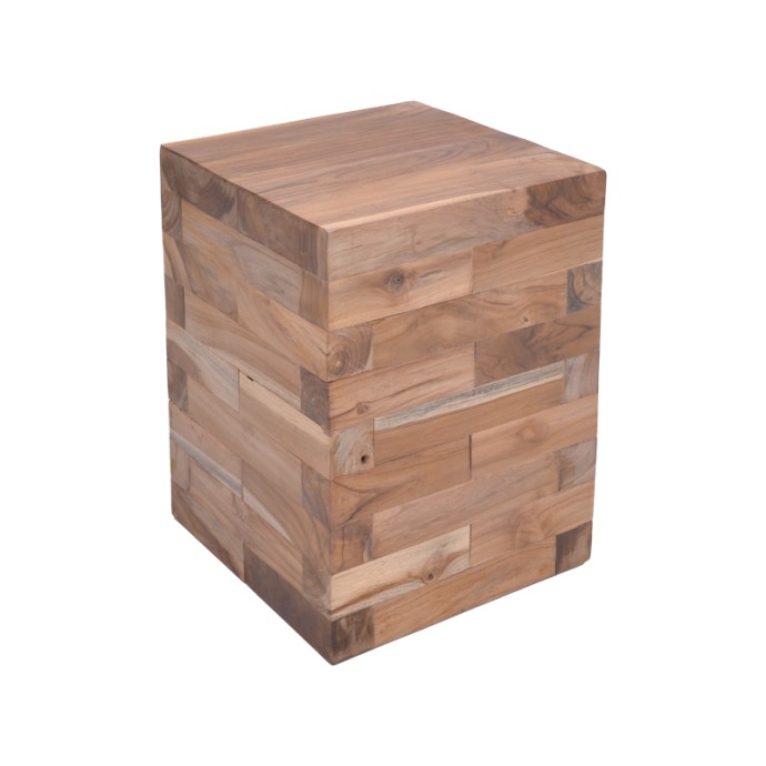 WERZY ΒΟΗΘΗΤΙΚΟ ΤΡΑΠΕΖΙ ΦΥΣΙΚΟ ΜΑΣΙΦ ΞΥΛΟ TEAK 35X35X49ΕΚ