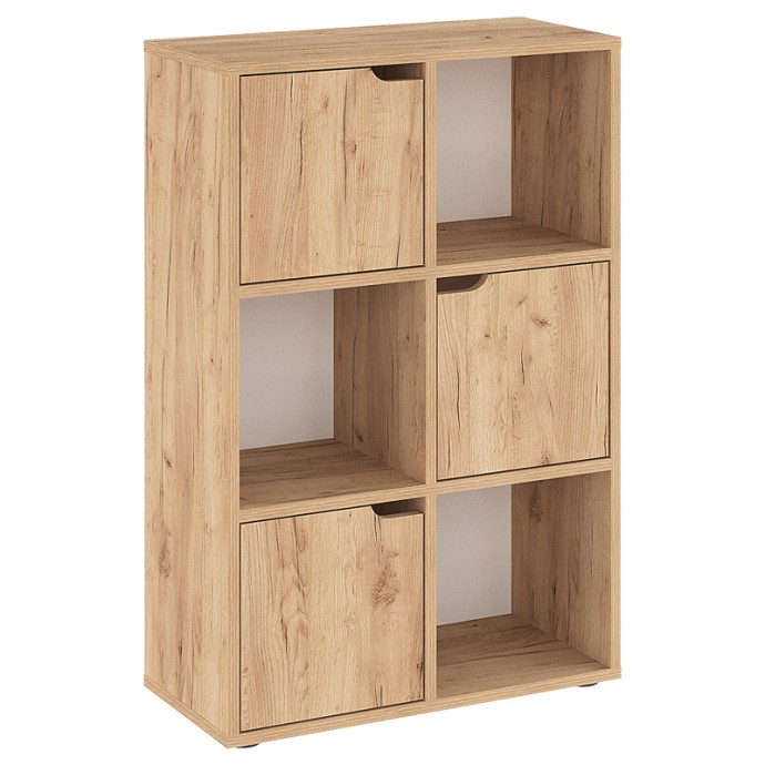 BOOKEL ΒΙΒΛΙΟΘΗΚΗ ΜΕΛΑΜΙΝΗΣ ΣΕ OAK ΑΠΟΧΡΩΣΗ 59.5X27.5X89ΕΚ