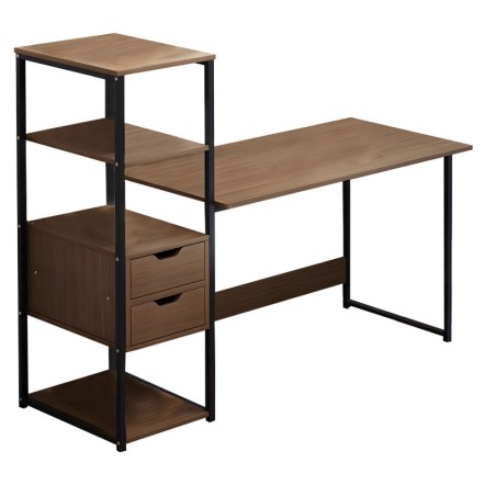 ZAYN ΙΙ ΓΡΑΦΕΙΟ ΜΕ ΡΑΦΙΕΡΑ-MDF ΚΑΡΥΔΙ-ΜΑΥΡΟ 107X40X110ΕΚ