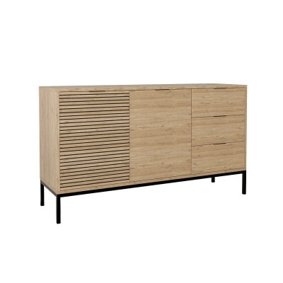 LEODRIF ΜΠΟΥΦΕΣ ΜΕΛΑΜΙΝΗΣ OAK-ΜΑΥΡΟ 140X40X80ΕΚ