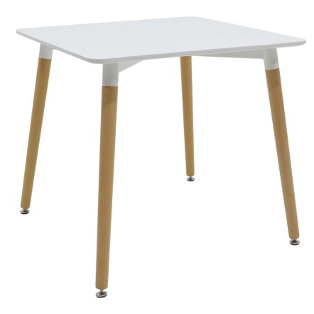 ΤΡΑΠΕΖΙ NATALI MDF 80x80x76εκ ΛΕΥΚΟ-ΠΟΔΙΑ ΦΥΣΙΚΟ 