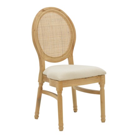 CANCO ΚΑΡΕΚΛΑ ΦΥΣΙΚΟ RUBBERWOOD-ΦΥΣΙΚΟ RATTAN 50X55X98ΕΚ